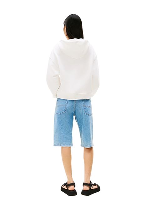 Felpa squadrata con cappuccio e distintivo Tommy Hilfiger | DW0DW19414YBL